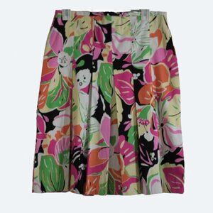 Della Spiga weekend cotton skirt pleated summer floral size 8